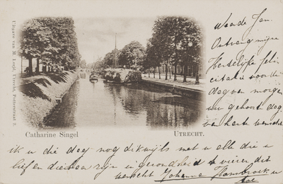 606556 Gezicht op de Stadsbuitengracht langs de Catharijnesingel te Utrecht. Rechts de Rijnkade.